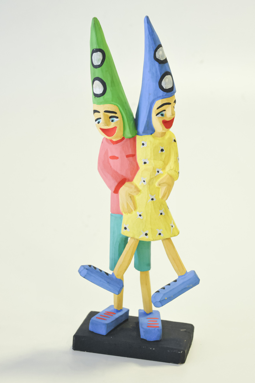 Escultura em Madeira - Casal de "Mateo" no colo - Image 2